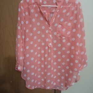 Cals Pink Polka Dot Blouse